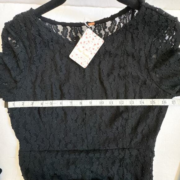 Free People Teen Witch Black Lace Fit & Flare Dress Size L OB451639 NWT - Picture 14 of 15